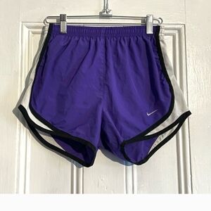 Nike Women's Purple Running Short Dry Fit Tempo Purple White Black Sz L